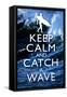 Keep Calm and Catch a Wave Surfing-null-Framed Stretched Canvas