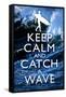 Keep Calm and Catch a Wave Surfing-null-Framed Stretched Canvas