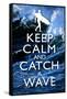 Keep Calm and Catch a Wave Surfing-null-Framed Stretched Canvas