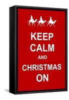 Keep Calm and Christmas On-prawny-Framed Stretched Canvas