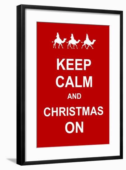 Keep Calm and Christmas On-prawny-Framed Art Print