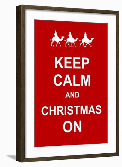 Keep Calm and Christmas On-prawny-Framed Art Print