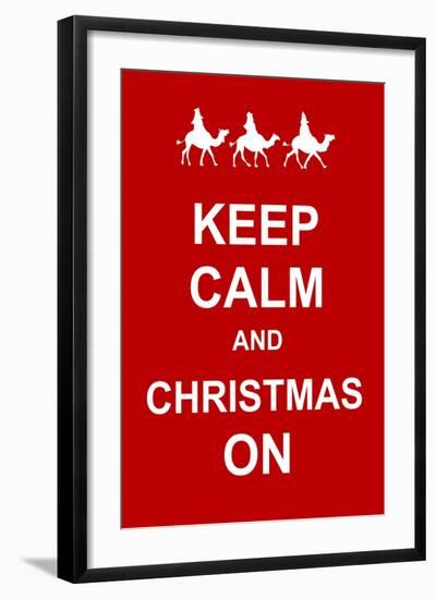 Keep Calm and Christmas On-prawny-Framed Art Print