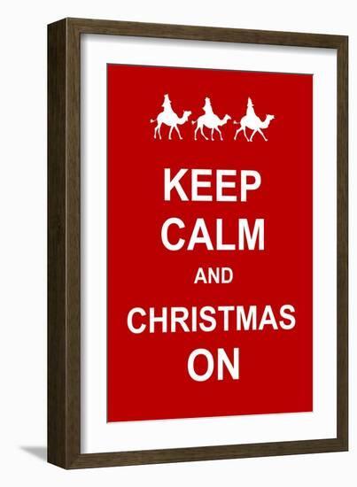 Keep Calm and Christmas On-prawny-Framed Art Print