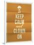 Keep Calm and Clown on Quote on Folded in Four Paper Texture-ONiONAstudio-Framed Art Print