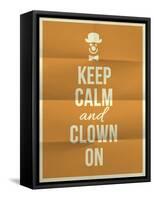 Keep Calm and Clown on Quote on Folded in Four Paper Texture-ONiONAstudio-Framed Stretched Canvas