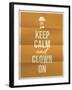 Keep Calm and Clown on Quote on Folded in Four Paper Texture-ONiONAstudio-Framed Art Print