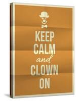 Keep Calm and Clown on Quote on Folded in Four Paper Texture-ONiONAstudio-Stretched Canvas