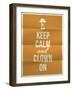 Keep Calm and Clown on Quote on Folded in Four Paper Texture-ONiONAstudio-Framed Art Print