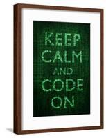 Keep Calm and Code On-null-Framed Poster