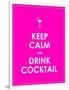 Keep Calm and Drink Cocktail Vector Background-place4design-Framed Art Print