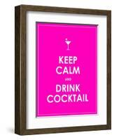 Keep Calm and Drink Cocktail Vector Background-place4design-Framed Art Print