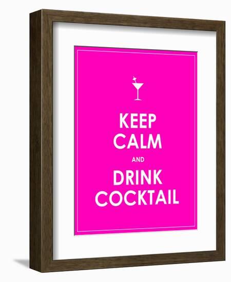 Keep Calm and Drink Cocktail Vector Background-place4design-Framed Art Print