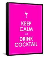 Keep Calm and Drink Cocktail Vector Background-place4design-Framed Stretched Canvas