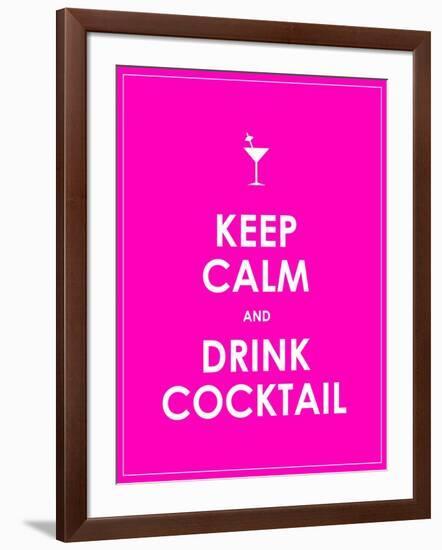 Keep Calm and Drink Cocktail Vector Background-place4design-Framed Art Print