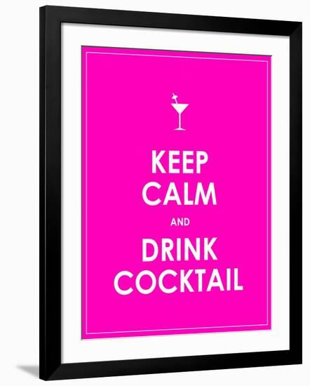 Keep Calm and Drink Cocktail Vector Background-place4design-Framed Art Print