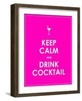 Keep Calm and Drink Cocktail Vector Background-place4design-Framed Art Print