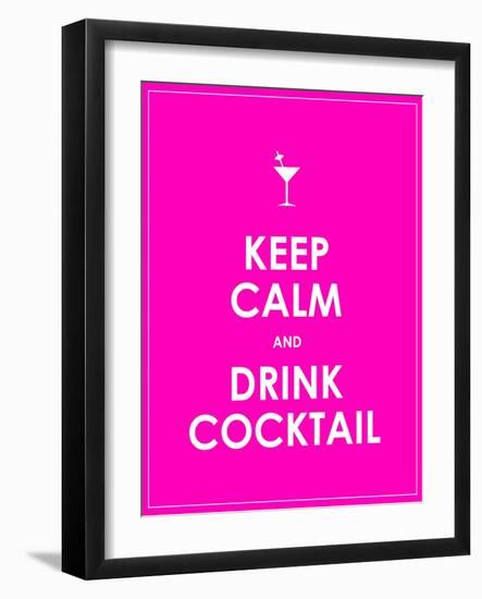 Keep Calm and Drink Cocktail Vector Background-place4design-Framed Art Print