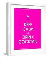 Keep Calm and Drink Cocktail Vector Background-place4design-Framed Art Print