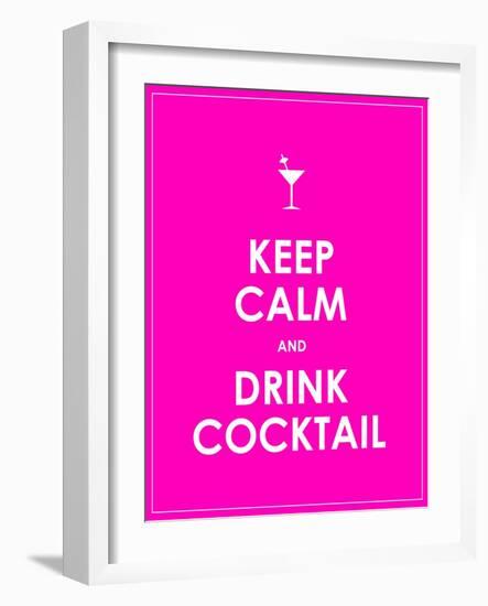 Keep Calm and Drink Cocktail Vector Background-place4design-Framed Art Print