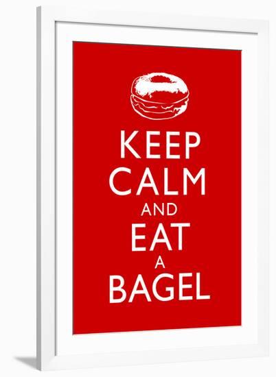 Keep Calm and Eat a Bagel-null-Framed Art Print