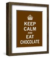 Keep Calm and Eat Chocolate-The Vintage Collection-Framed Art Print