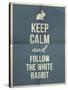 Keep Calm and Fallow the White Rabbit Quote on Folded in Four Paper Texture-ONiONAstudio-Stretched Canvas