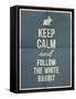 Keep Calm and Fallow the White Rabbit Quote on Folded in Four Paper Texture-ONiONAstudio-Framed Stretched Canvas