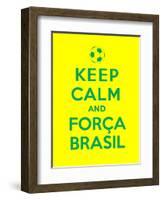 Keep Calm and Forca Brasil-Thomaspajot-Framed Art Print