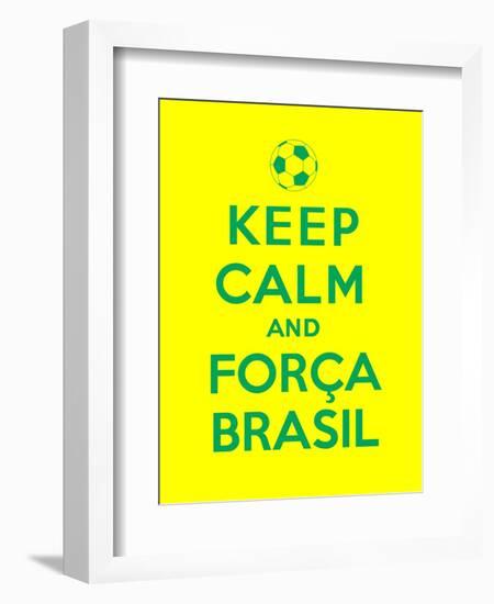 Keep Calm and Forca Brasil-Thomaspajot-Framed Art Print