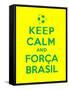 Keep Calm and Forca Brasil-Thomaspajot-Framed Stretched Canvas