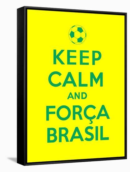 Keep Calm and Forca Brasil-Thomaspajot-Framed Stretched Canvas