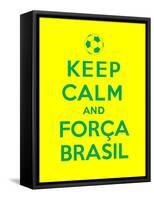 Keep Calm and Forca Brasil-Thomaspajot-Framed Stretched Canvas