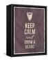 Keep Calm and Grow A Beard Quote on Crumpled Paper Texture-ONiONAstudio-Framed Stretched Canvas