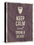 Keep Calm and Grow A Beard Quote on Crumpled Paper Texture-ONiONAstudio-Stretched Canvas