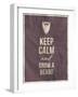 Keep Calm and Grow A Beard Quote on Crumpled Paper Texture-ONiONAstudio-Framed Art Print