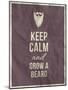 Keep Calm and Grow A Beard Quote on Crumpled Paper Texture-ONiONAstudio-Mounted Art Print