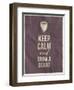 Keep Calm and Grow A Beard Quote on Crumpled Paper Texture-ONiONAstudio-Framed Art Print