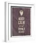 Keep Calm and Grow A Beard Quote on Crumpled Paper Texture-ONiONAstudio-Framed Art Print