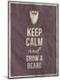 Keep Calm and Grow A Beard Quote on Crumpled Paper Texture-ONiONAstudio-Mounted Art Print