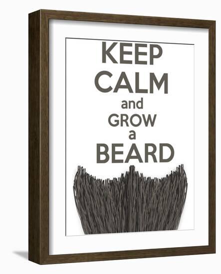 Keep Calm and Grow a Beard-BTRSELLER-Framed Art Print