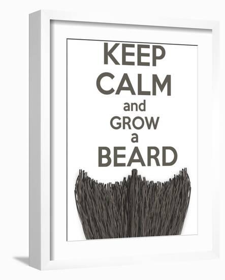Keep Calm and Grow a Beard-BTRSELLER-Framed Art Print