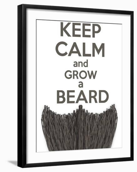 Keep Calm and Grow a Beard-BTRSELLER-Framed Art Print