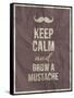 Keep Calm and Grow A Mustache Quote-ONiONAstudio-Framed Stretched Canvas