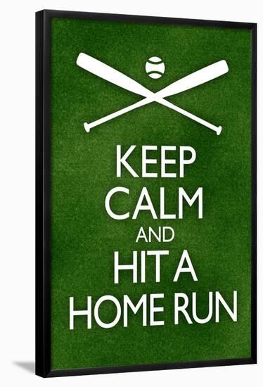 Keep Calm and Hit a Home Run Baseball Poster-null-Framed Poster
