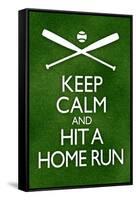 Keep Calm and Hit a Home Run Baseball Poster-null-Framed Stretched Canvas