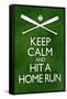 Keep Calm and Hit a Home Run Baseball Poster-null-Framed Stretched Canvas