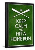Keep Calm and Hit a Home Run Baseball-null-Framed Poster