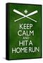 Keep Calm and Hit a Home Run Baseball-null-Framed Stretched Canvas