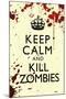 Keep Calm and Kill Zombies Humor Print Poster-null-Mounted Poster